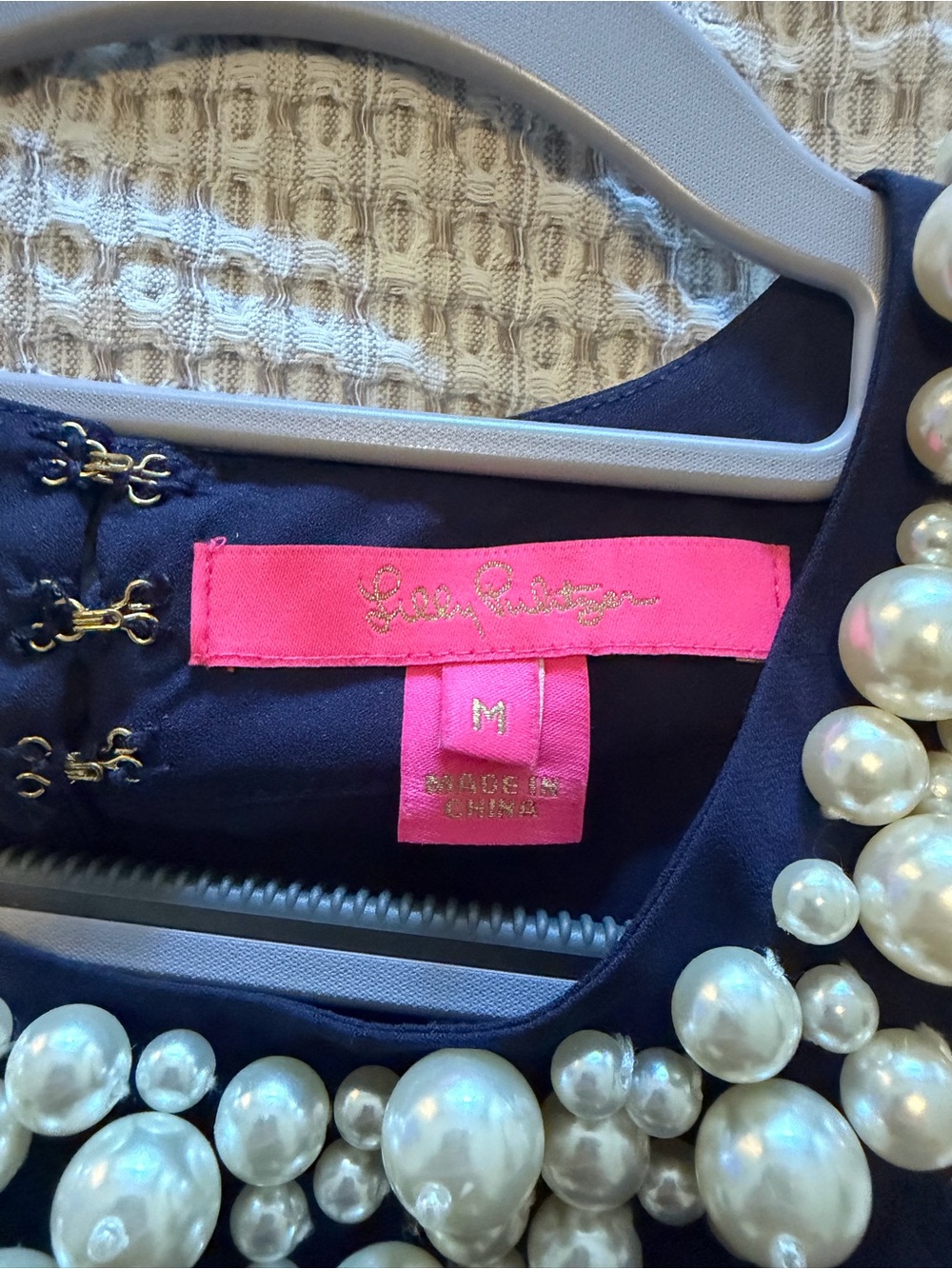 Lilly Pulitzer Shawn Navy Pearl-Neck Halter Top - Women - Picture 8 of 8